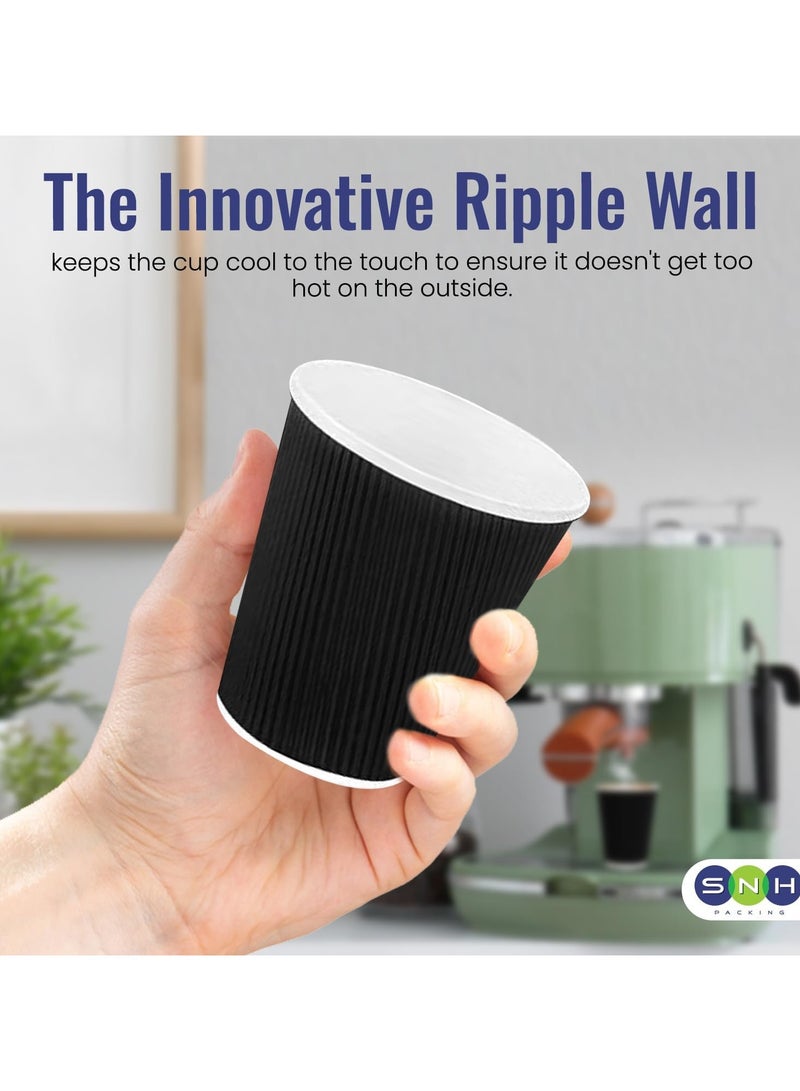 SNH Packing [Pack of 50] Disposable Ripple Coffee Cup 8 Oz Duitable For Home, Office, Restaurants Use Pack of 50 Pieces - Image 4